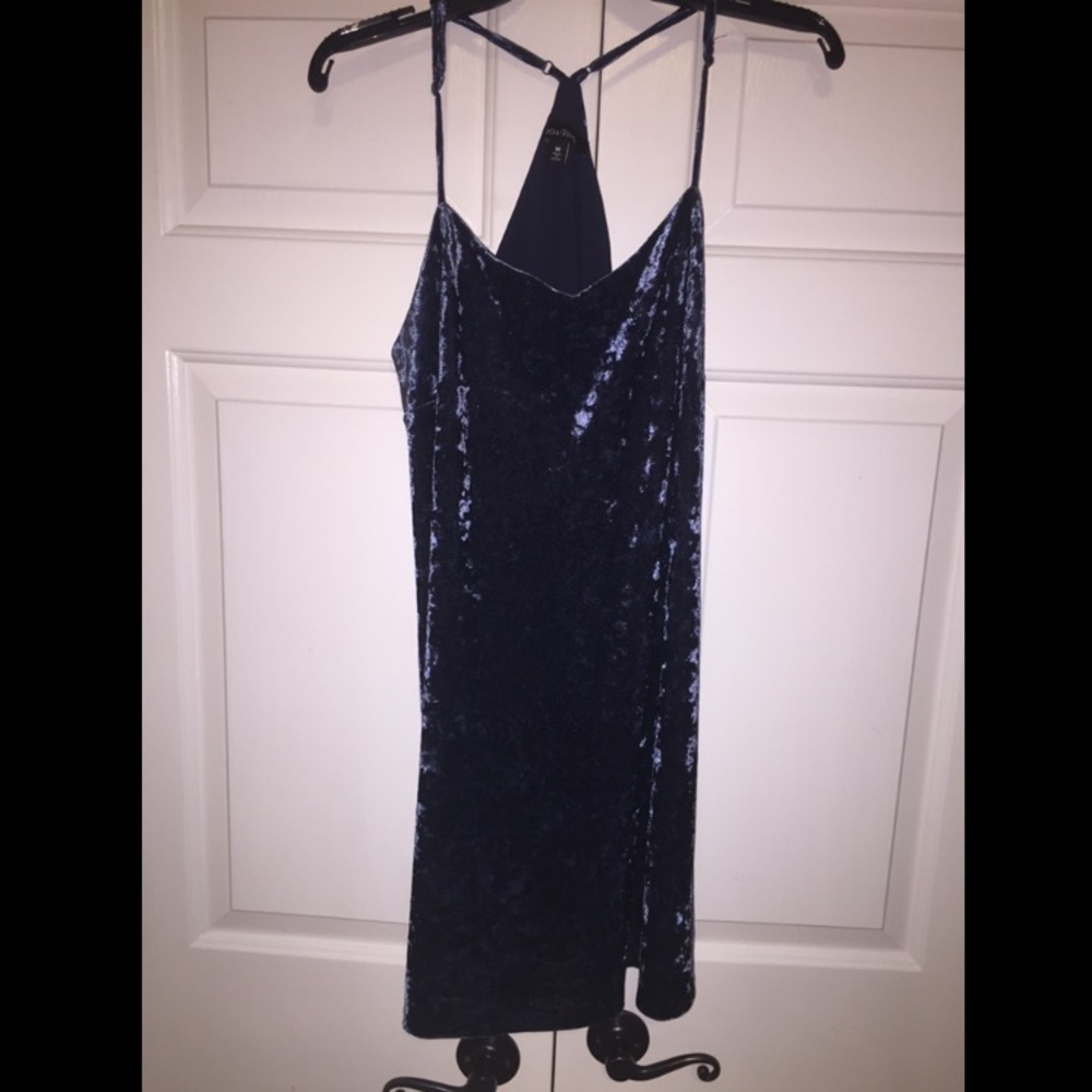 NAVY VELVET DRESS